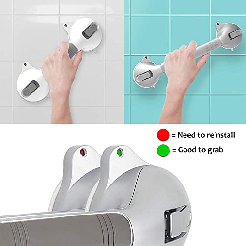 Shower Handle 12 inch Grab Bars for Bathtubs and Showers, Strong Hold  Suction Cup Handle, Safety Bars for Shower Chair Bench, Bathroom Grab Bar  for Seniors, Elderly, Handicap (2 Pack) Gray