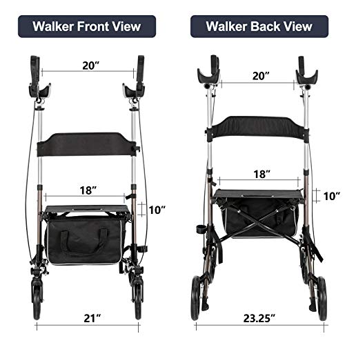 Mulanimo Nylon Basket Walker Chair Wheel Rollator Walker With Seat