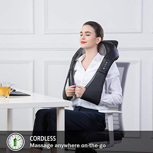 New Wireless Shiatsu Neck and Back Massager with Soothing Heat
