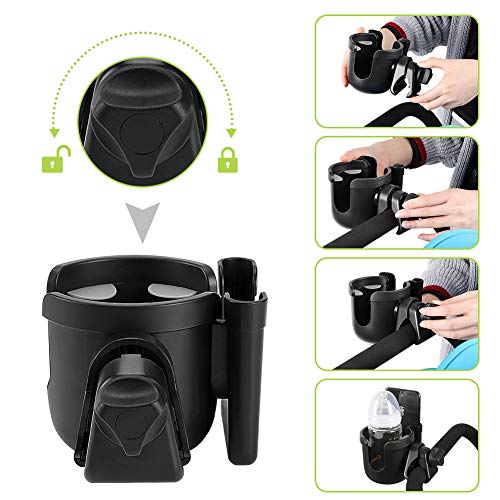 Accmor Stroller Cup Holder with Phone Holder, 2-in-1 Universal Cup