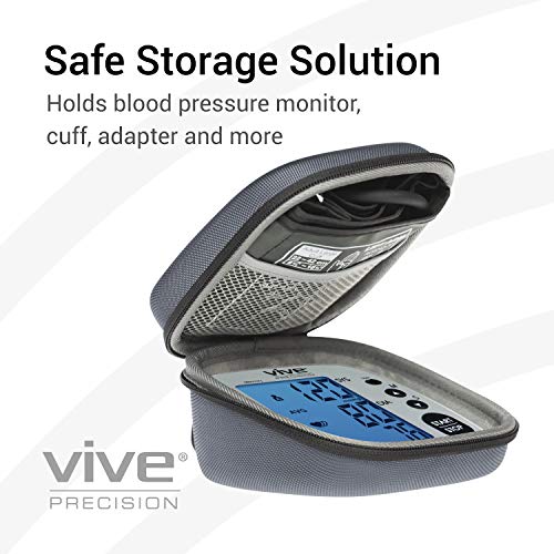 Vive Precision Blood Pressure Machine - Heart Rate Monitor - Automatic BPM  Upper Arm Cuff (Silver)