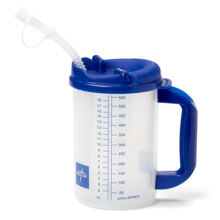 50 Each-Case / Clear W/Blue Lid / 20.000 OZ Nursing Supplies & Patient Care - MEDLINE - Wasatch Medical Supply