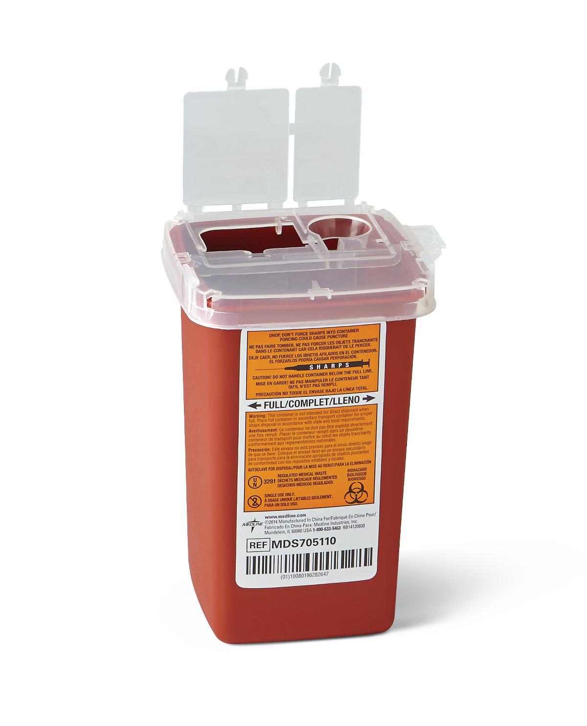 100 Each-Case / Red / 1 Quart Needles & Syringes - MEDLINE - Wasatch Medical Supply