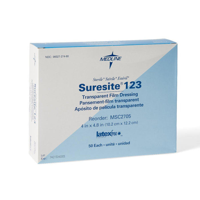 50 Each-Box / Max: 7 Day: Check Drainage / Transparent Film Wound Care - MEDLINE - Wasatch Medical Supply