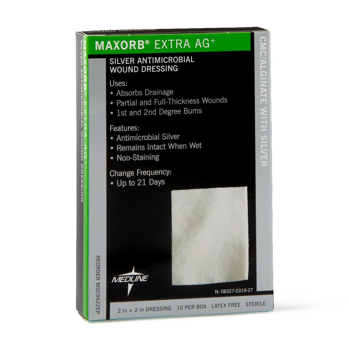 100 Each-Case / Max: 21 Days: Check Drainage / Silver Calcium Alginate Wound Care - MEDLINE - Wasatch Medical Supply