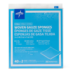 3X3 BOX OF 40 Gauze - MEDLINE - Wasatch Medical Supply