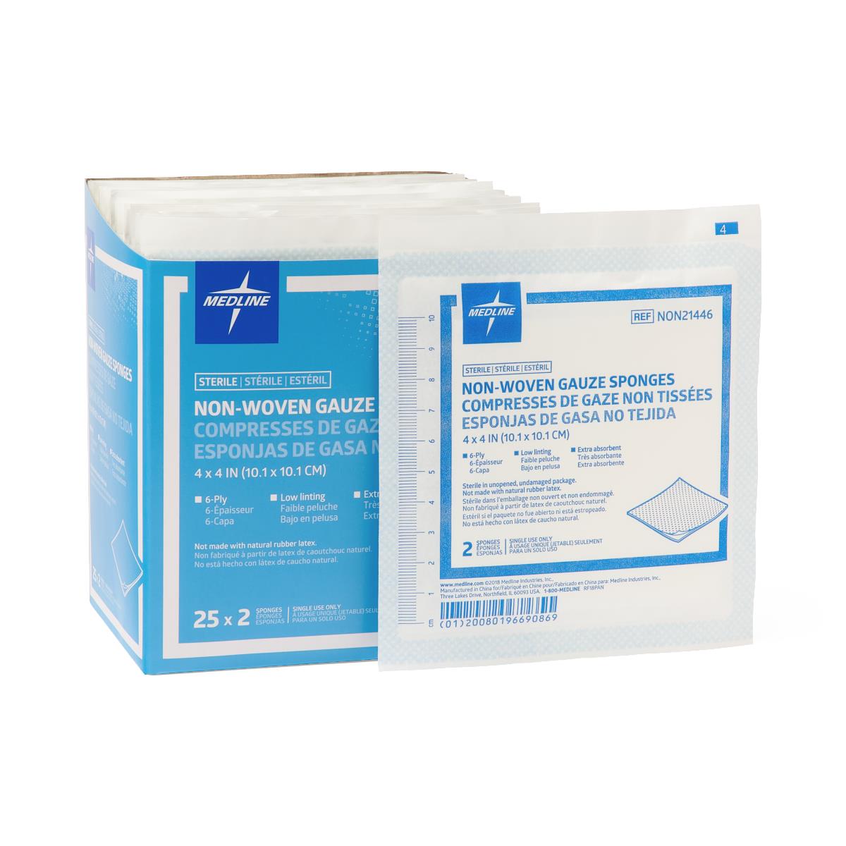 600 Each-Case / 4.00000 IN / Rayon/Polyester Wound Care - MEDLINE - Wasatch Medical Supply