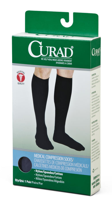 CURAD Compression Dress Socks | 1 Each-Each | Black | Medium | MDS1717BBH