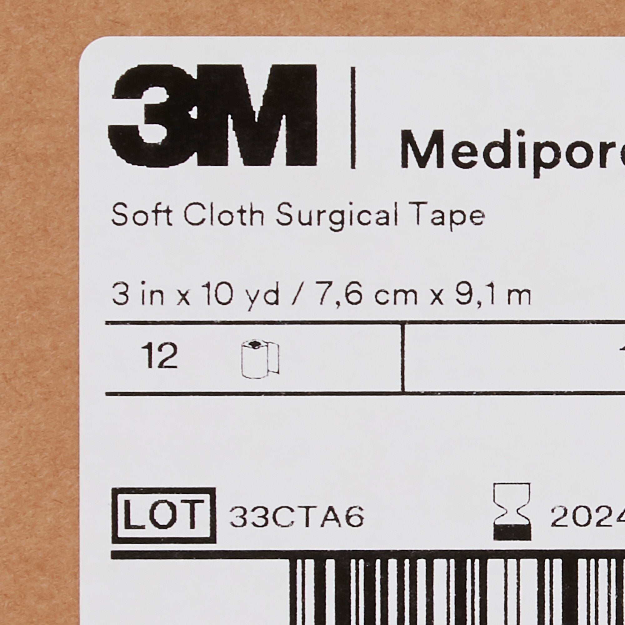 3M Medipore Soft Cloth Tape 1 x 10 yd Pack: 2