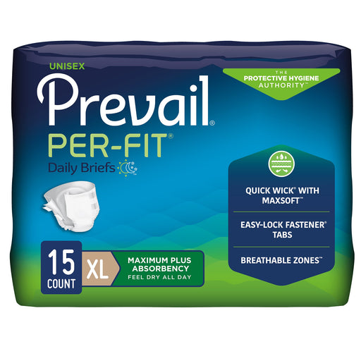 Prevail® Per-Fit® Maximum Incontinence Brief, Extra Large | Bag-15 | 456884_BG