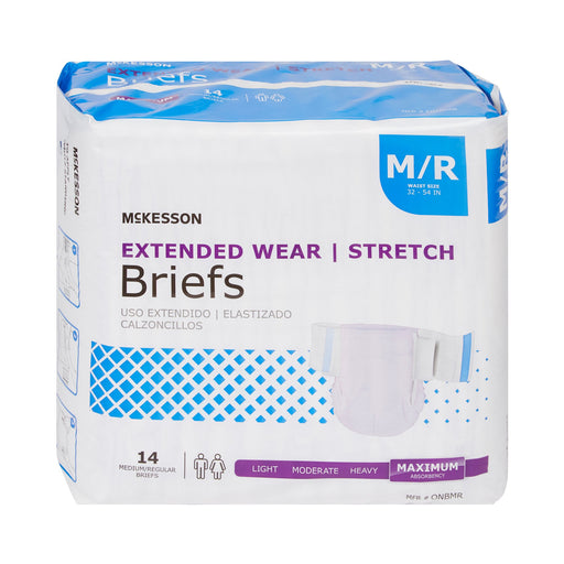 McKesson Extended Wear Maximum Absorbency Incontinence Brief, Medium | Case-56 | 980310_CS