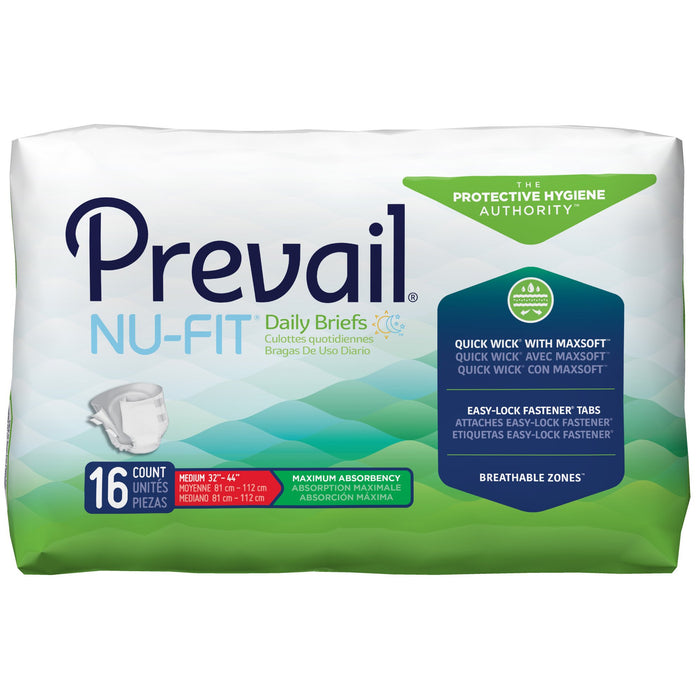 Prevail® Nu-Fit® Maximum Incontinence Brief, Medium | Case-6 | 554694_CS