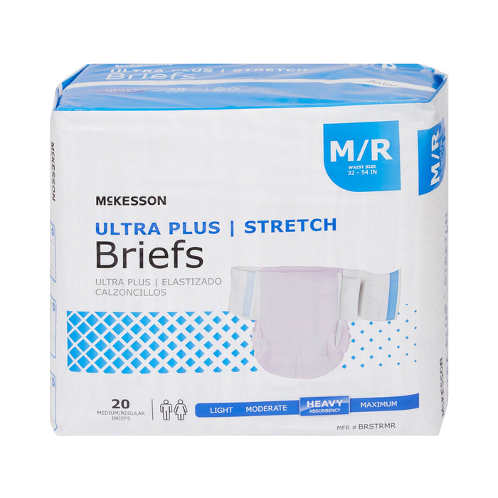 McKesson Ultra Plus Stretch Heavy Absorbency Incontinence Brief, Medium