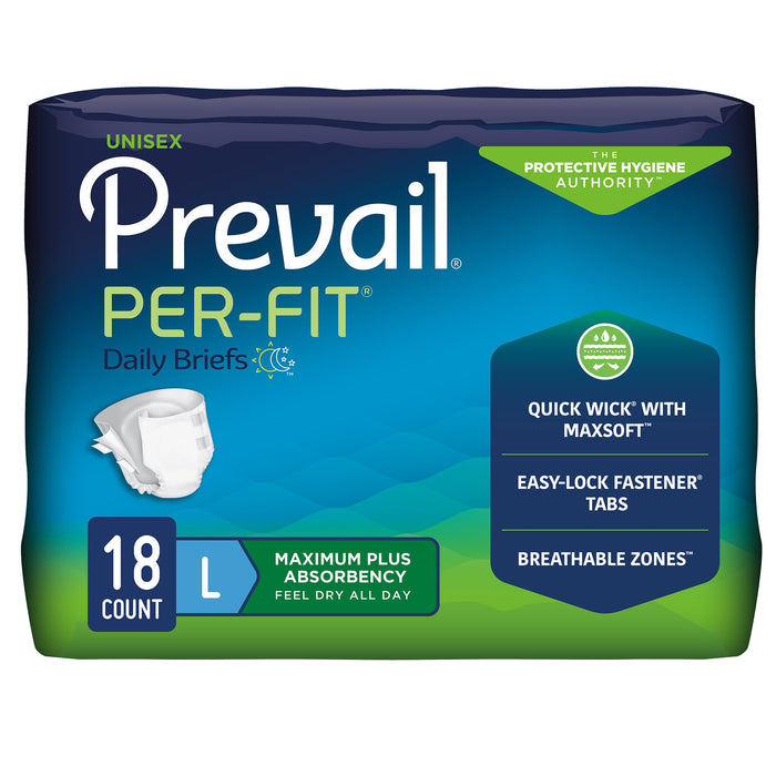 Prevail® Per-Fit® Maximum Incontinence Brief, Large | Case-72 | 554691_CS