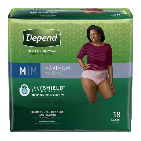 Depend® FIT-FLEX® Womens Absorbent Underwear, Medium, Tan
