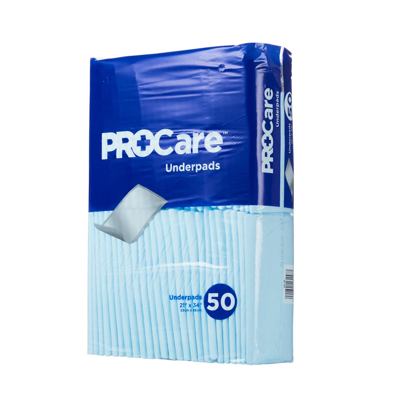 ProCare Incontinence Underpads, Moisture-Proof, Absorbent, Comfortable, Blue | Bag-50 | 823750_BG