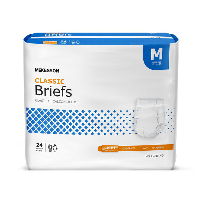 McKesson Classic Light Absorbency Incontinence Brief, Medium | Bag-24 | 973142_BG