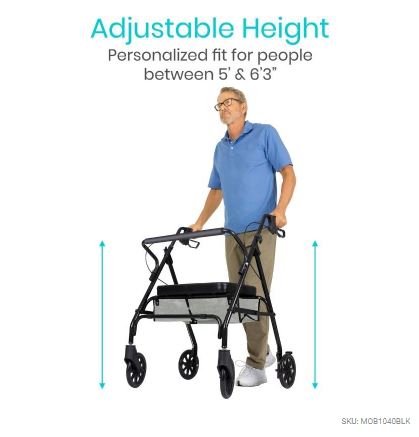 Bariatric Rollator - Vive - Wasatch Medical Supply