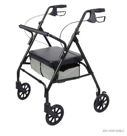 Black Bariatric Rollator - Vive - Wasatch Medical Supply