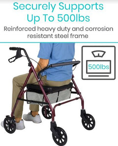 Bariatric Rollator - Vive - Wasatch Medical Supply
