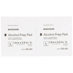 McKesson Alcohol Prep Pad Isopropyl Alcohol, 1-4/5 x 3-1/2 Inch
