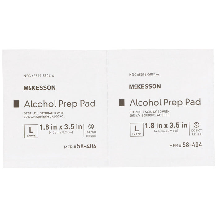 McKesson Alcohol Prep Pad Isopropyl Alcohol, 1-4/5 x 3-1/2 Inch