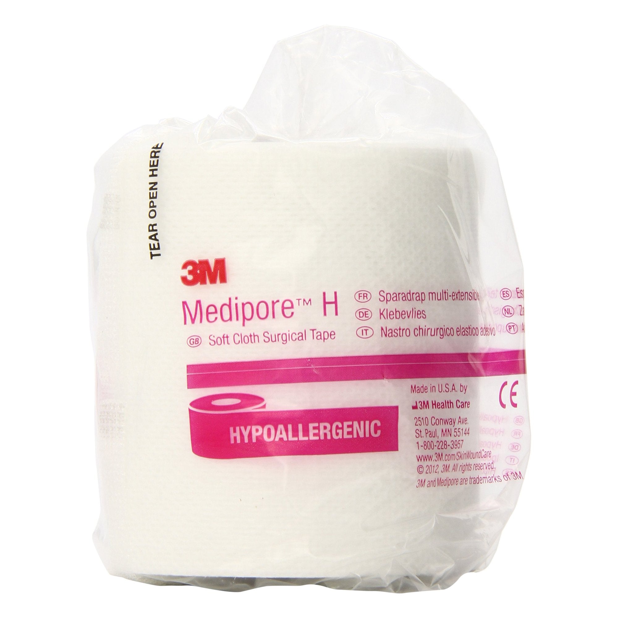 3M Medipore H Cloth Medical Tape, 3 inch x 10 Yard, White