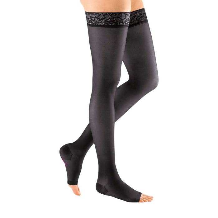 mediven sheer & soft 30-40 mmHg Thigh High w/Lace Topband Open Toe Compression Stockings