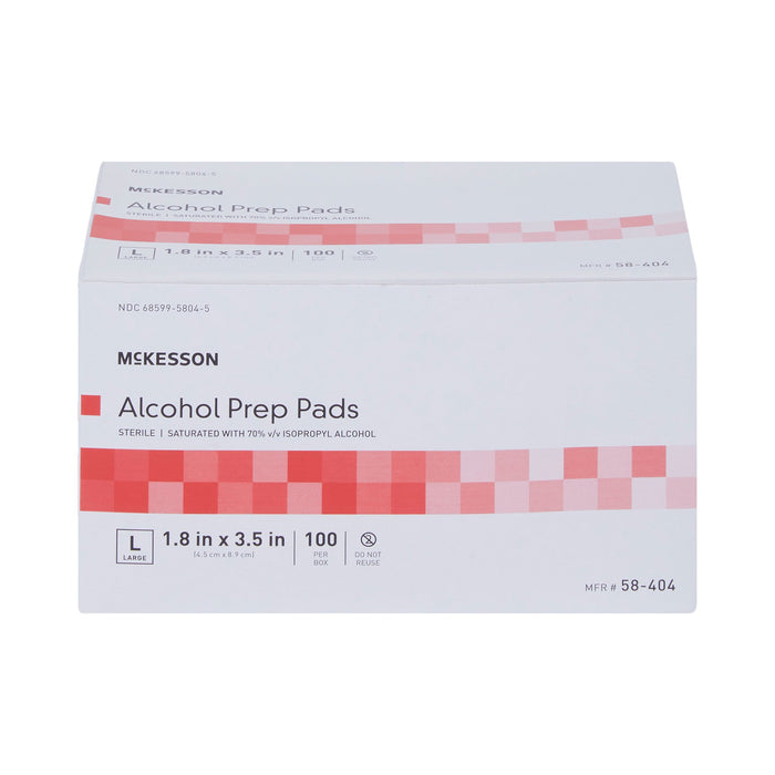 McKesson Alcohol Prep Pad Isopropyl Alcohol, 1-4/5 x 3-1/2 Inch