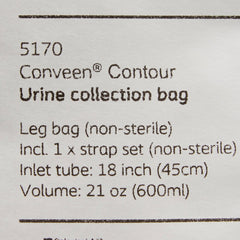 Conveen® Security+ Urinary Leg Bag, 600 mL, Rubber