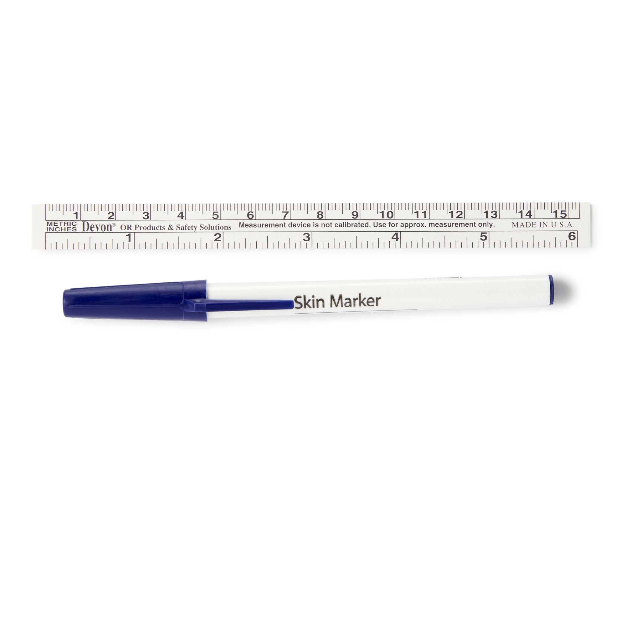 Devon™ Regular Tip Surgical Skin Marker with Ruler | Each(1) | 183115_EA