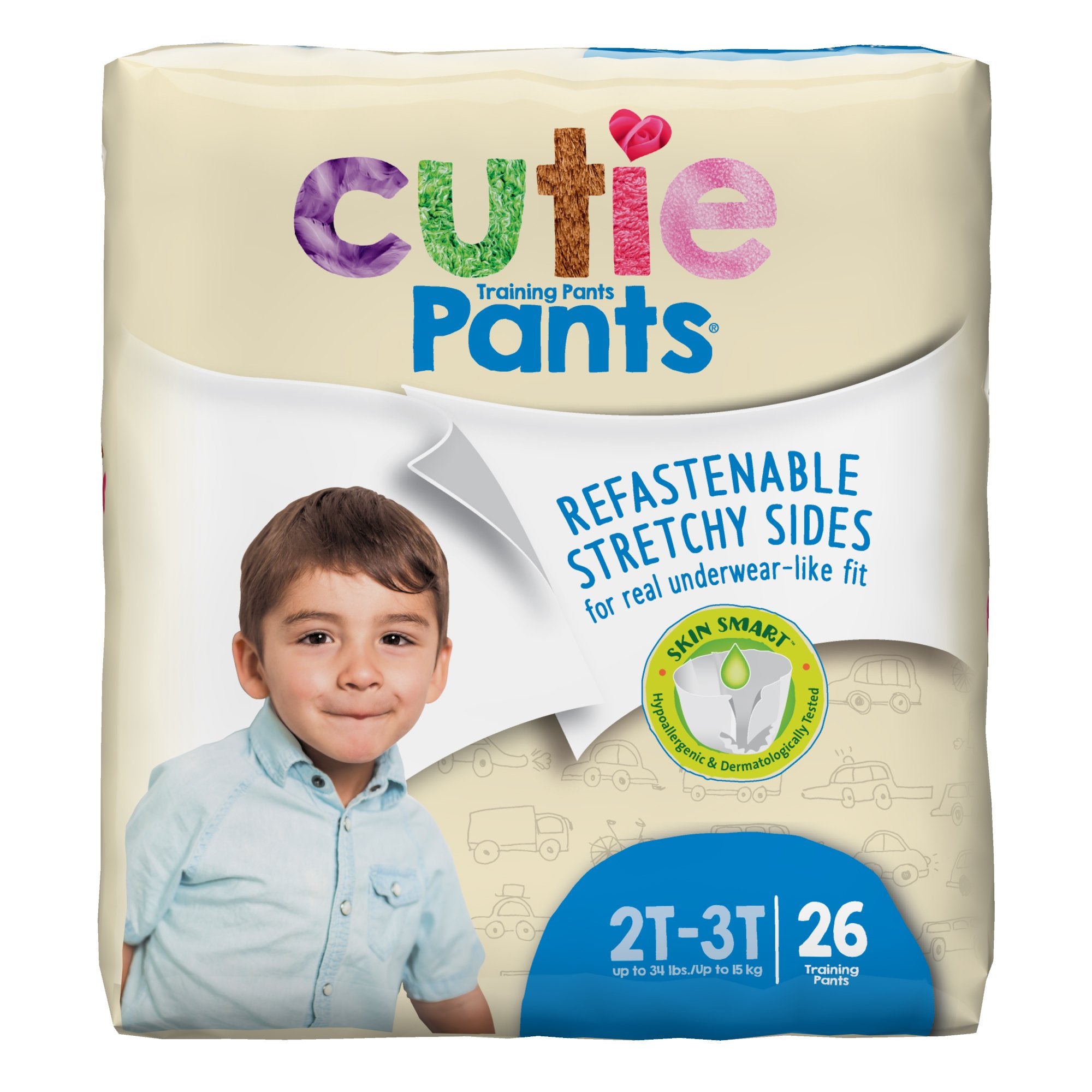 McKesson Disposable Toddler Training Pants, Soft and Stretchable, Size  2T-3T, 26 Count, 1 Pack 