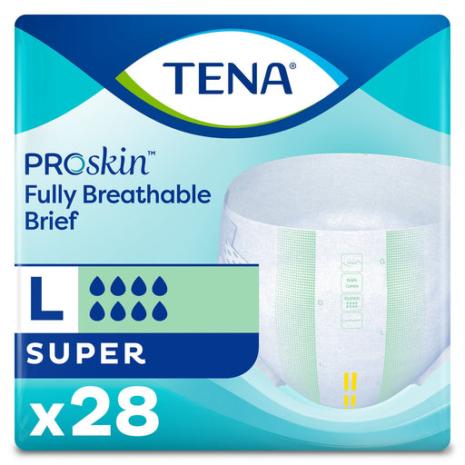 Tena Super Incontinence Briefs, Absorbent, Odor Control | Bag-28 | 351176_BG