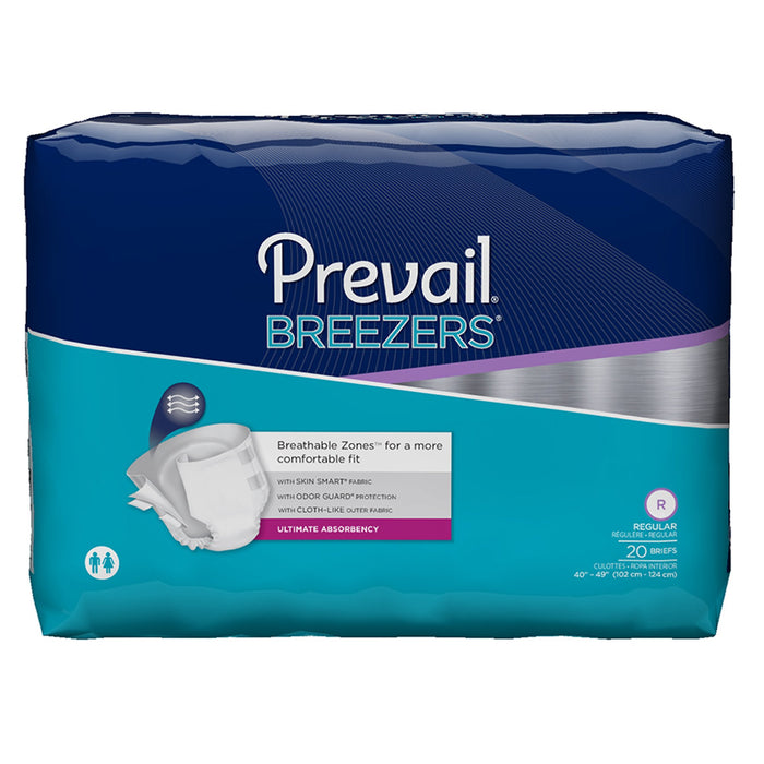 Prevail® Breezers® Ultimate Incontinence Brief, Regular | Bag-20 | 527367_BG