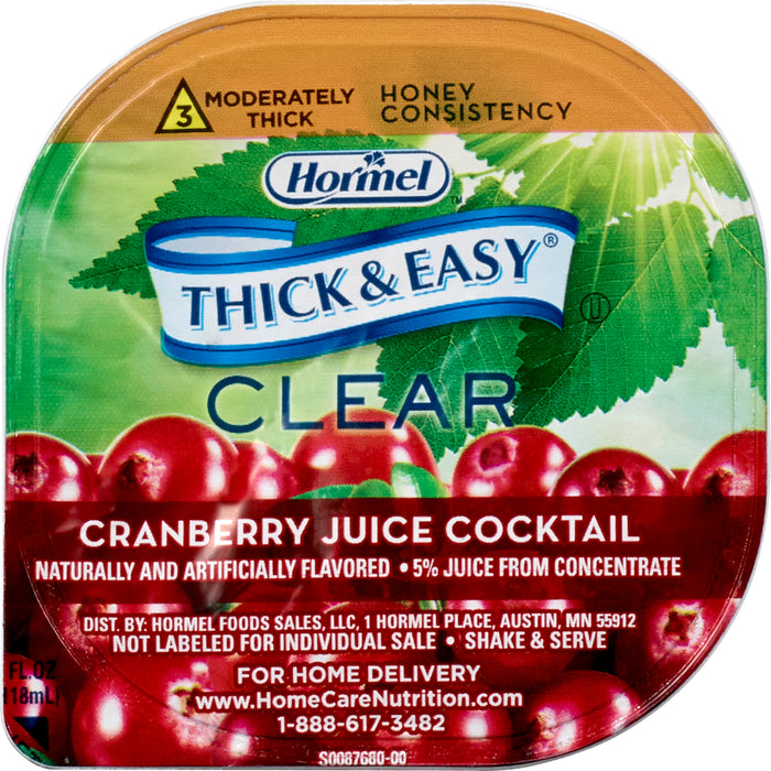 Thick & Easy® Clear Honey Consistency Cranberry Juice Thickened Beverage, 4 oz. Cup