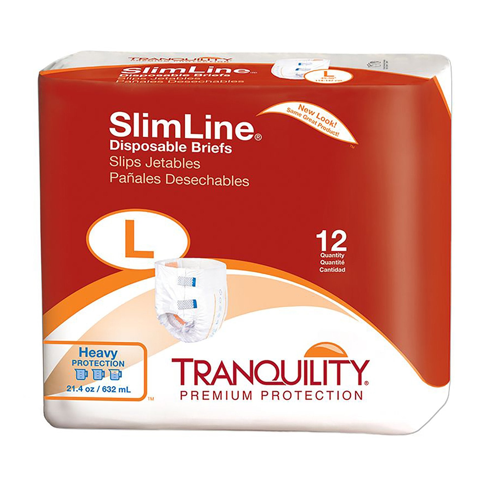 Tranquility® SlimLine® Heavy Protection Incontinence Brief, Large | Pack-12 | 1030222_PK