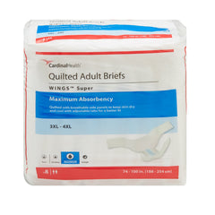 Wings Unisex Adult Incontinence Brief, Tab Closure, 3X-Large, Disposable, Heavy Absorbency | Bag-1 | 721887_BG