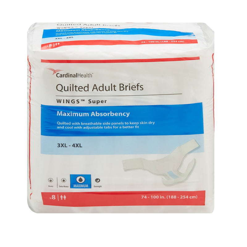 Wings Unisex Adult Incontinence Brief, Tab Closure, 3X-Large, Disposable, Heavy Absorbency | Bag-1 | 721887_BG