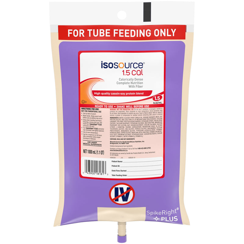 Isosource® 1.5 Cal Tube Feeding Formula, 33.8 oz. Bag | Case-6 | 693715_CS