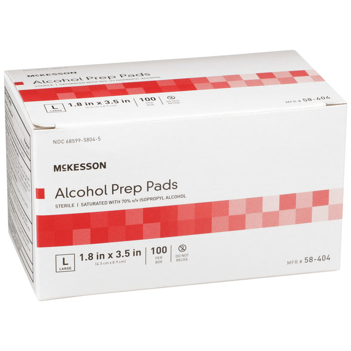 McKesson Alcohol Prep Pad Isopropyl Alcohol, 1-4/5 x 3-1/2 Inch | Case-1000 | 225940_CS