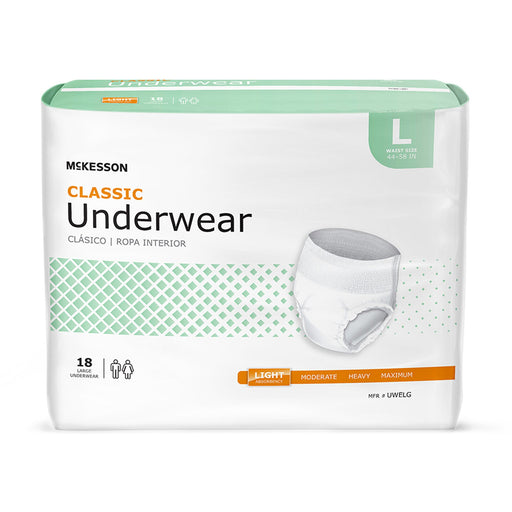 McKesson Classic Light Absorbent Underwear, Large | Bag-1 | 884176_BG