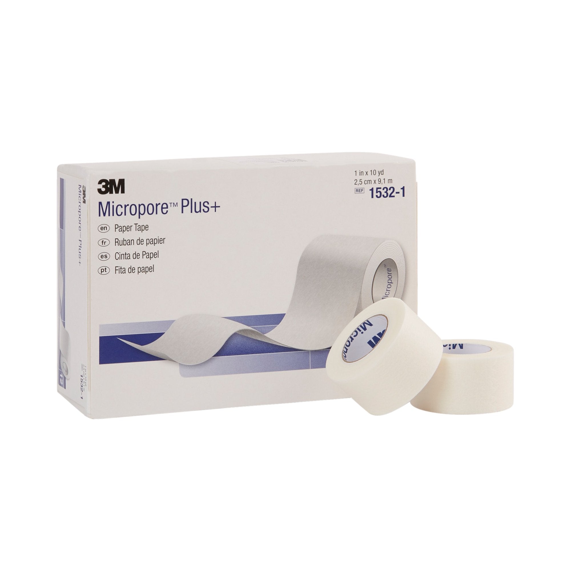 3M™ Micropore™ Plus Paper Medical Tape, 1 Inch x 10 Yard, White