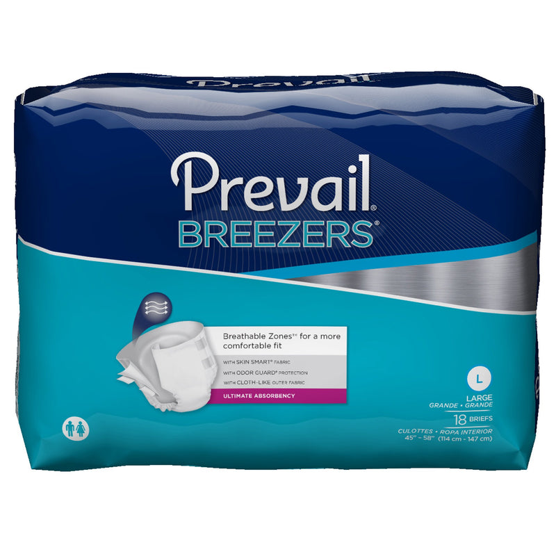 Prevail® Breezers® Ultimate Incontinence Brief, Large | Case-72 | 554688_CS