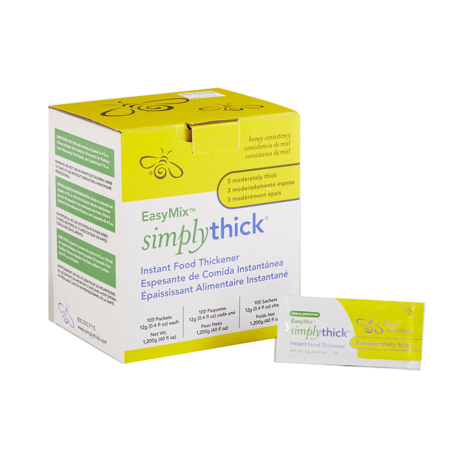 SimplyThick Easy Mix Gel Simply Thick Instant Food Thickener Mildy Thick 50  Ct