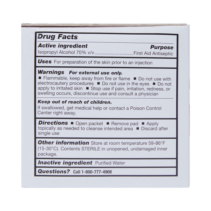 McKesson Alcohol Prep Pad Isopropyl Alcohol, 1-4/5 x 3-1/2 Inch