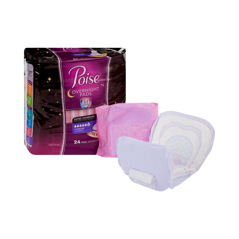 Poise® Overnight Ultimate Bladder Control Pad, 16.2-Inch Length | Case-48 | 1052687_CS