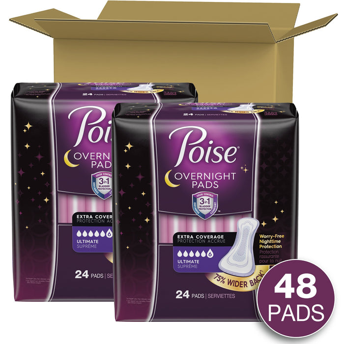 Poise® Overnight Ultimate Bladder Control Pad, 16.2-Inch Length